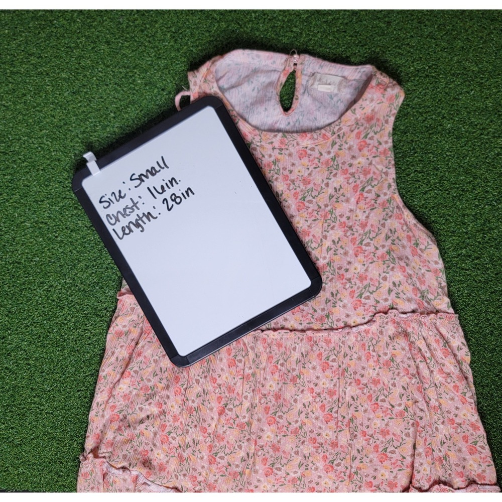 Altar'd State Floral‎ Print Dress Tiered Ruffle Sleeveless Casual Summer Small